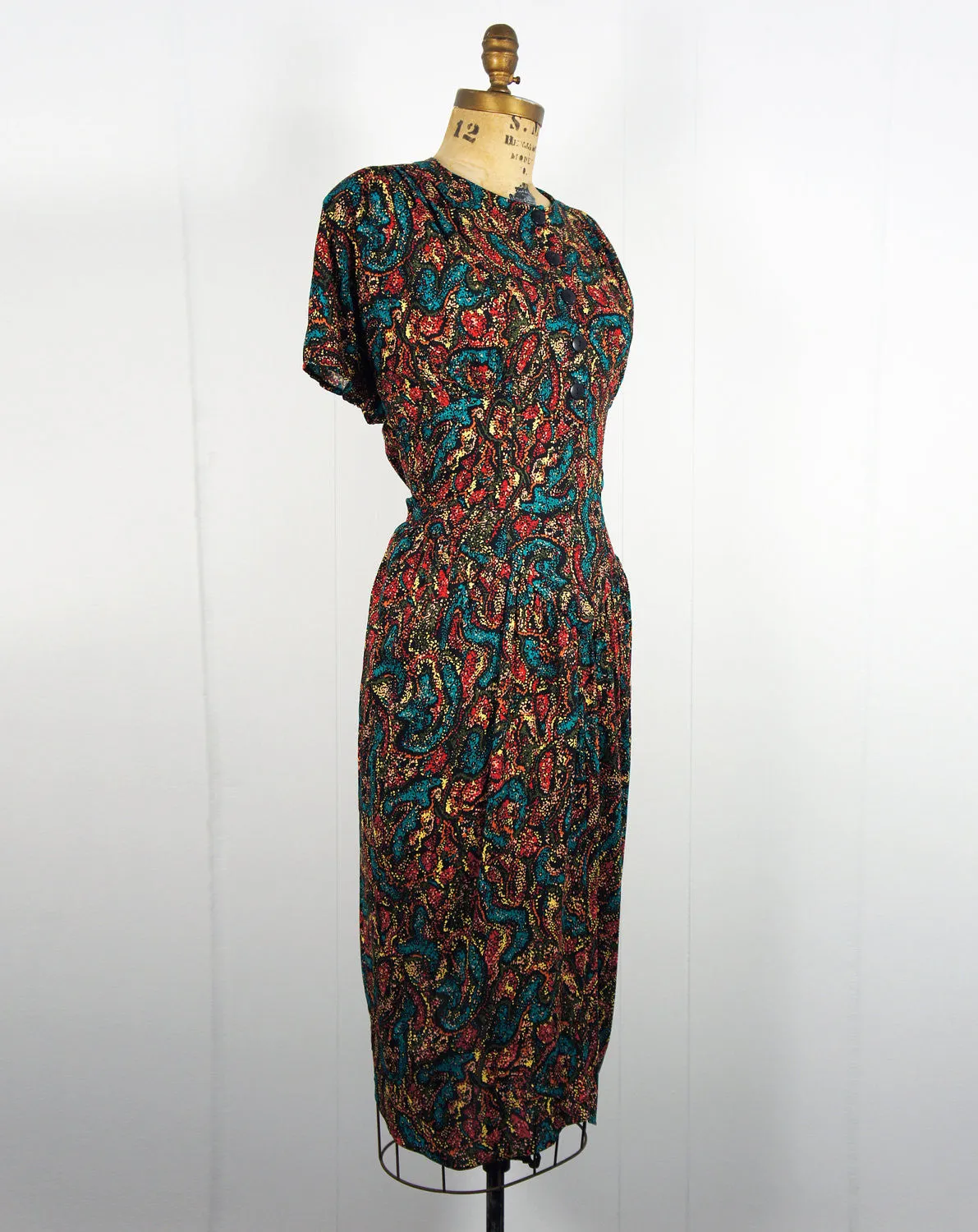 1980's Confetti Wiggle Dress - Size L