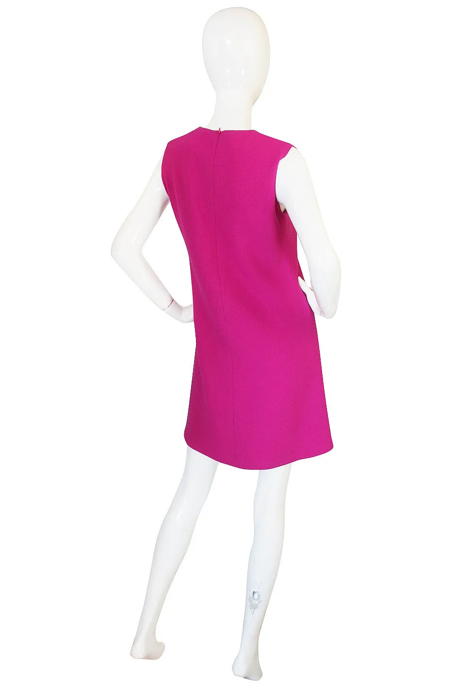 1990s Pink Keyhold Pierre Cardin Shift Dress