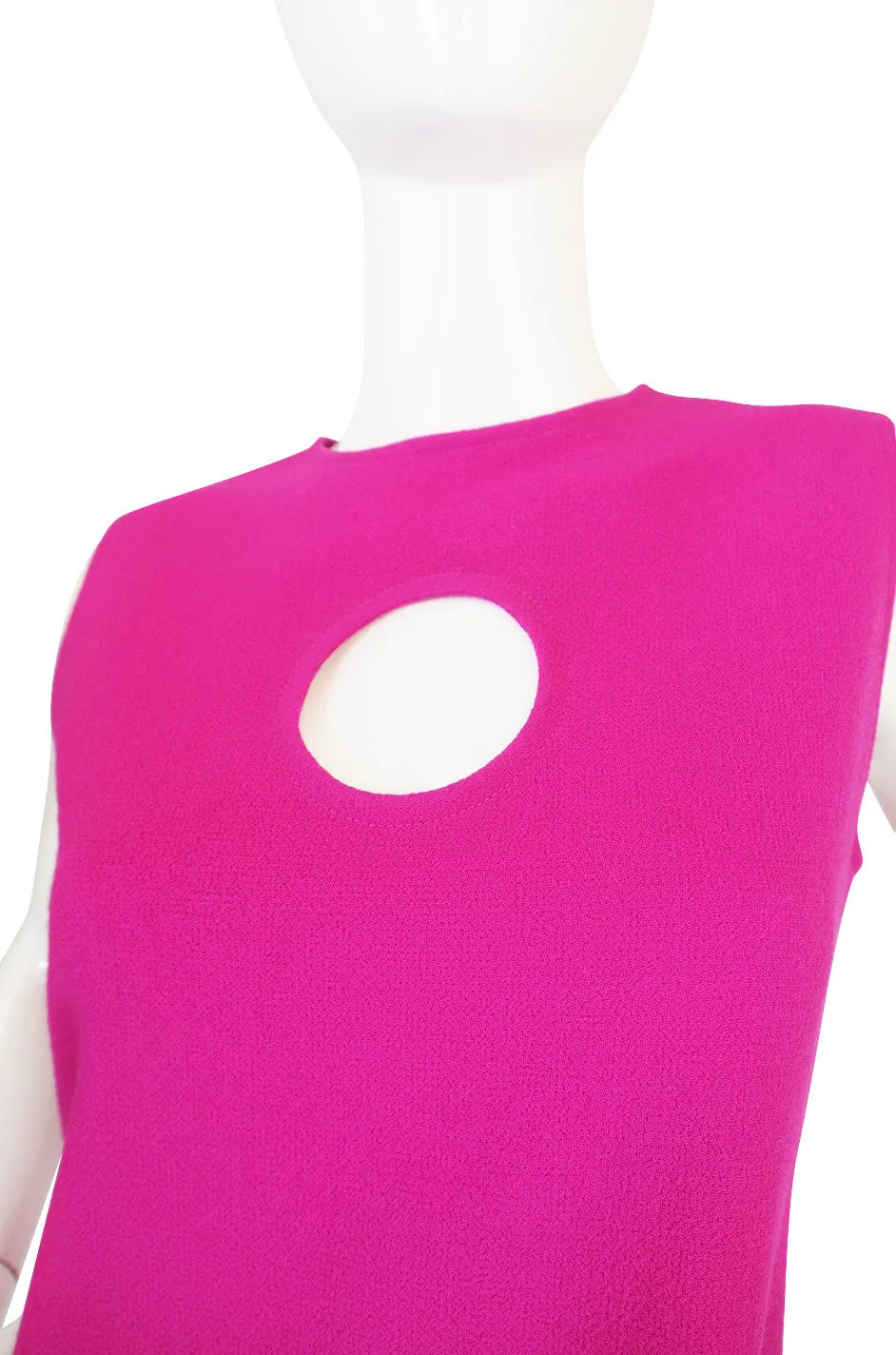 1990s Pink Keyhold Pierre Cardin Shift Dress