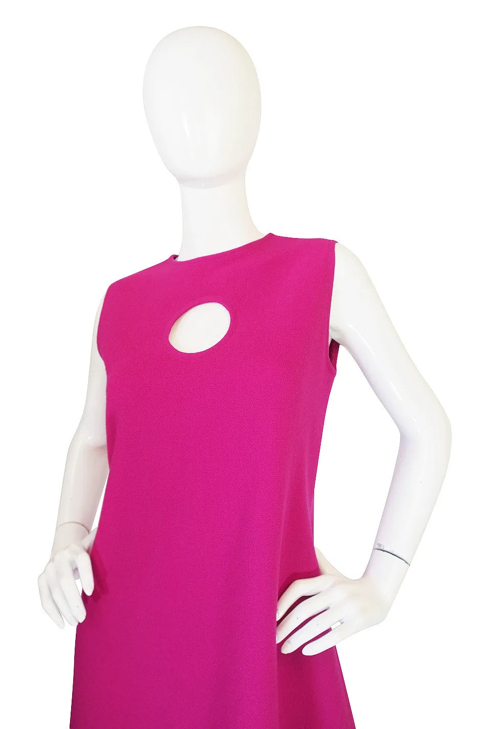 1990s Pink Keyhold Pierre Cardin Shift Dress