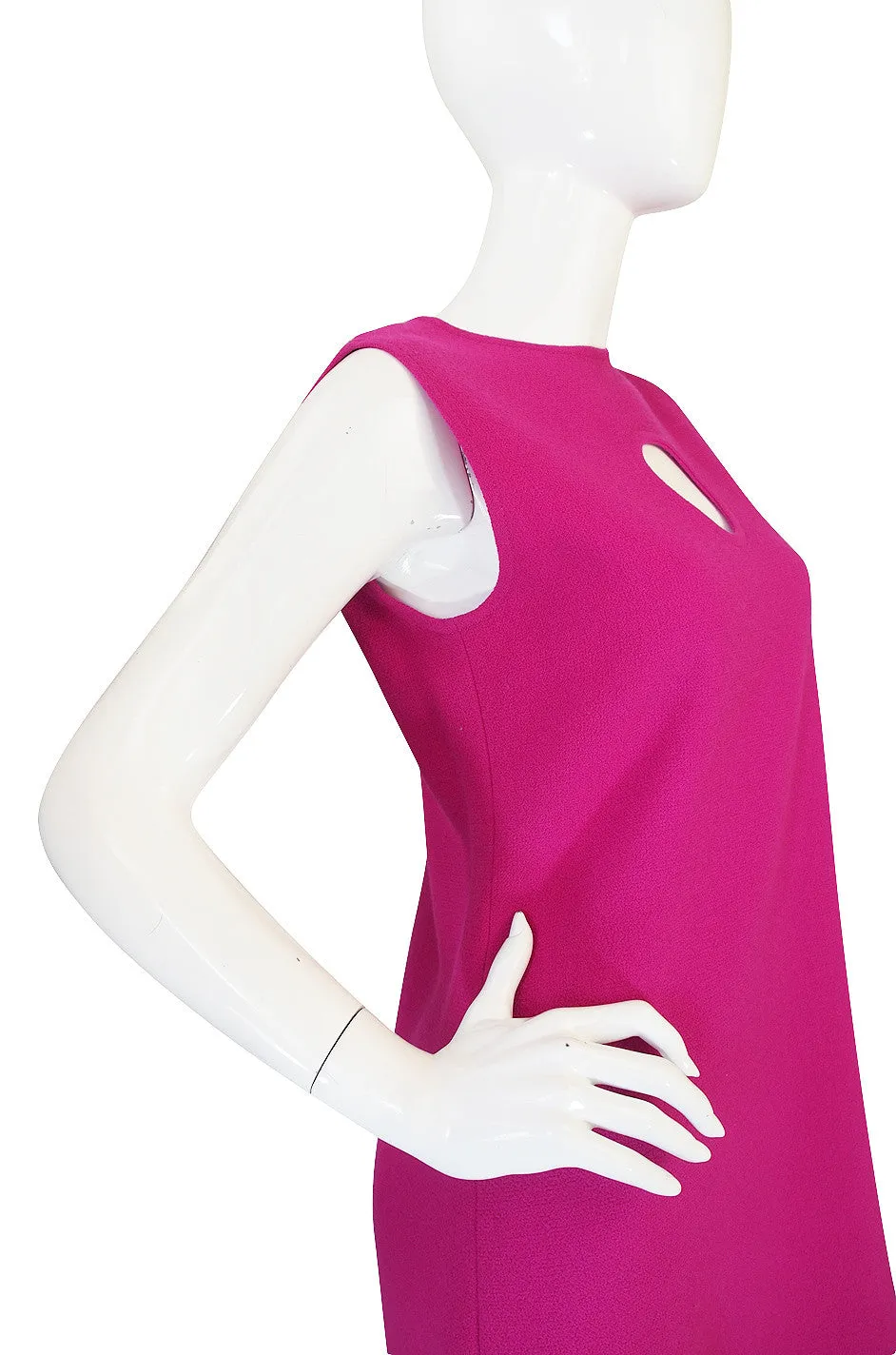 1990s Pink Keyhold Pierre Cardin Shift Dress