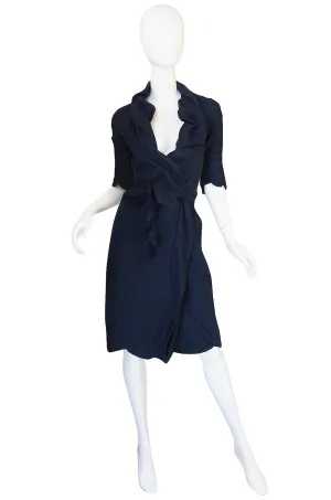 1990s Vivienne Westwood Deep Blue Cotton Wrap Dress