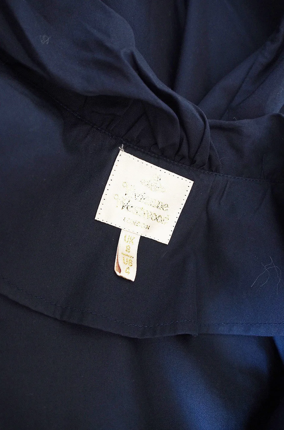 1990s Vivienne Westwood Deep Blue Cotton Wrap Dress