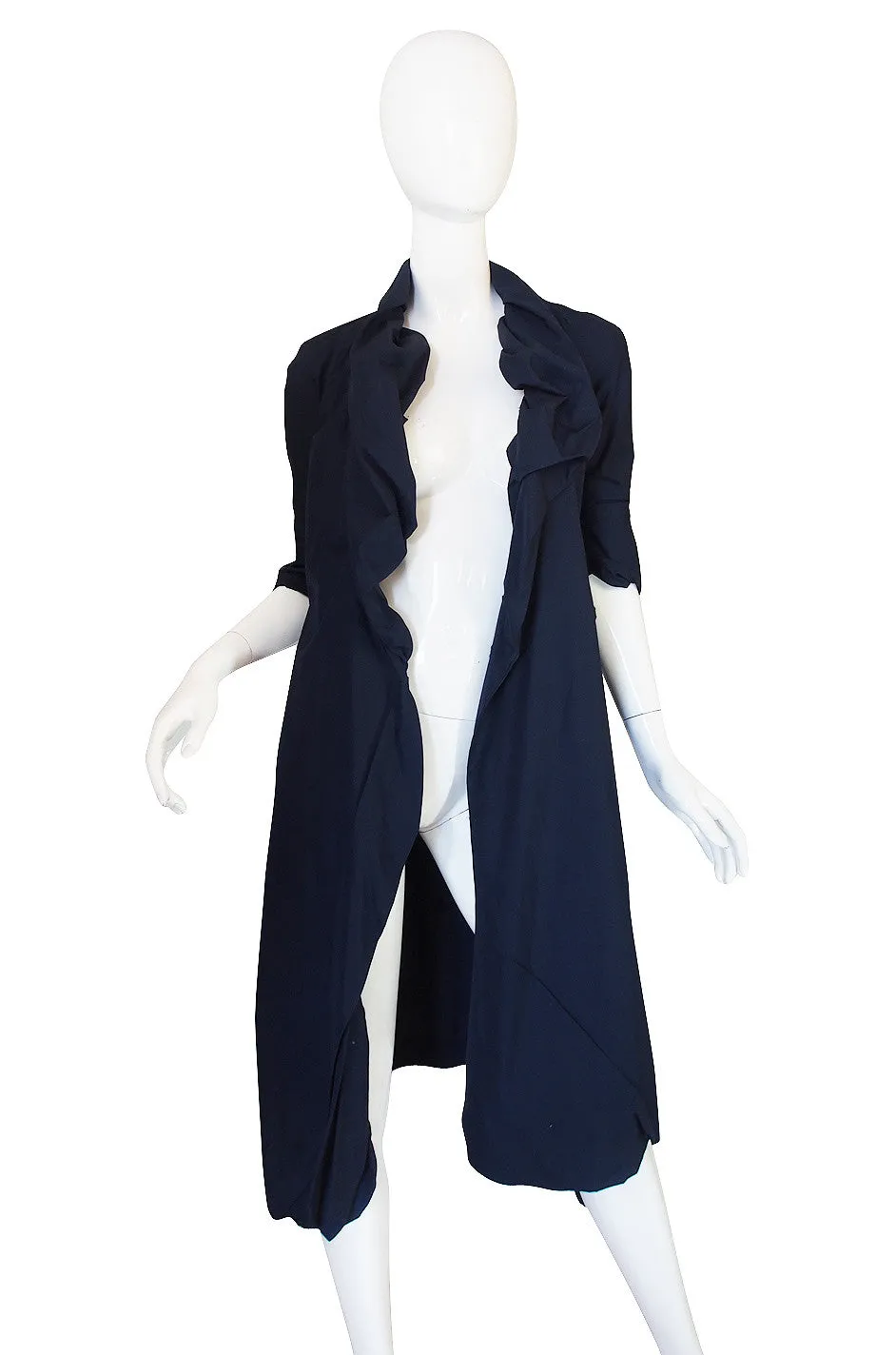 1990s Vivienne Westwood Deep Blue Cotton Wrap Dress