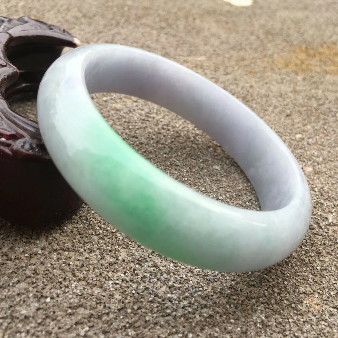 55/56/57mm Certified Natural Lavender Jadeite Emerald A Jade HandCarved Bracelet Bangle GX513