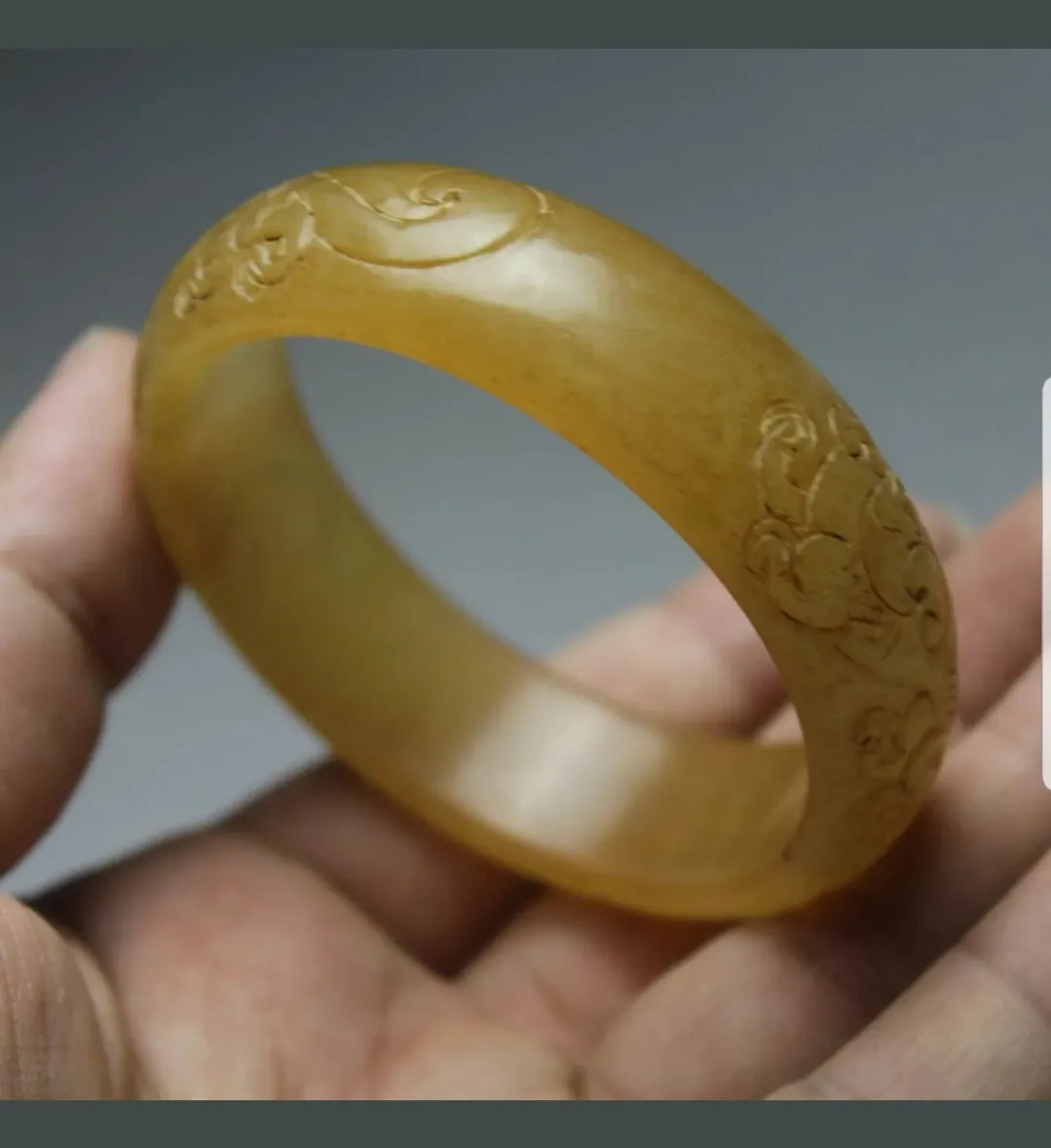 57/58/59mm Certified Natural Red Yellow Jadeite Emerald A Jade HandCarved Ancient Dragon Bracelet Bangle A1940