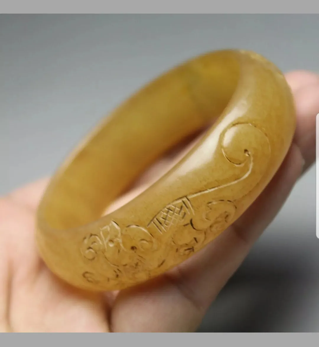 57/58/59mm Certified Natural Red Yellow Jadeite Emerald A Jade HandCarved Ancient Dragon Bracelet Bangle A1940