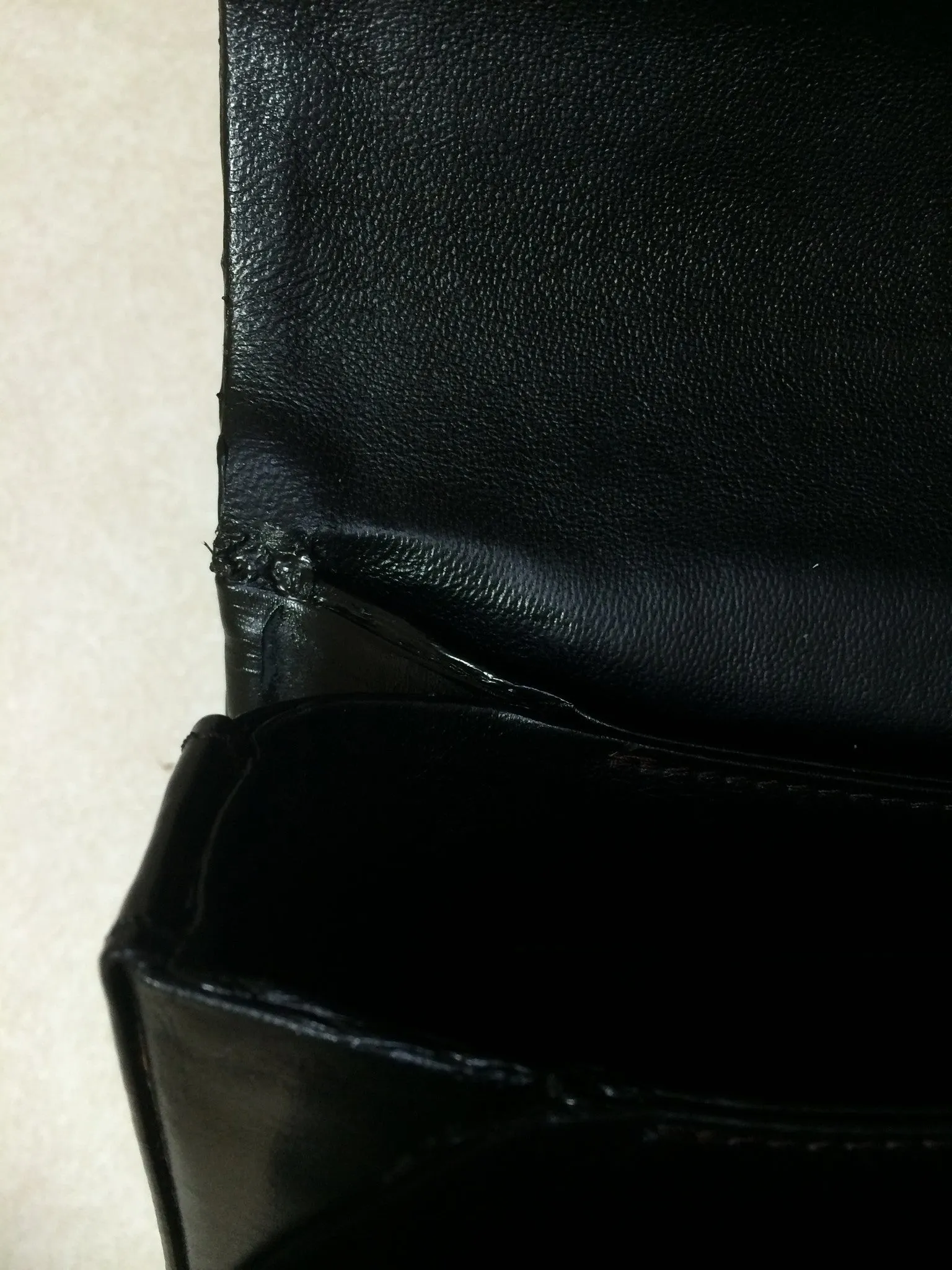 80's Vintage LANVIN classic black leather shoulder bag, tote bag with golden logo motif.