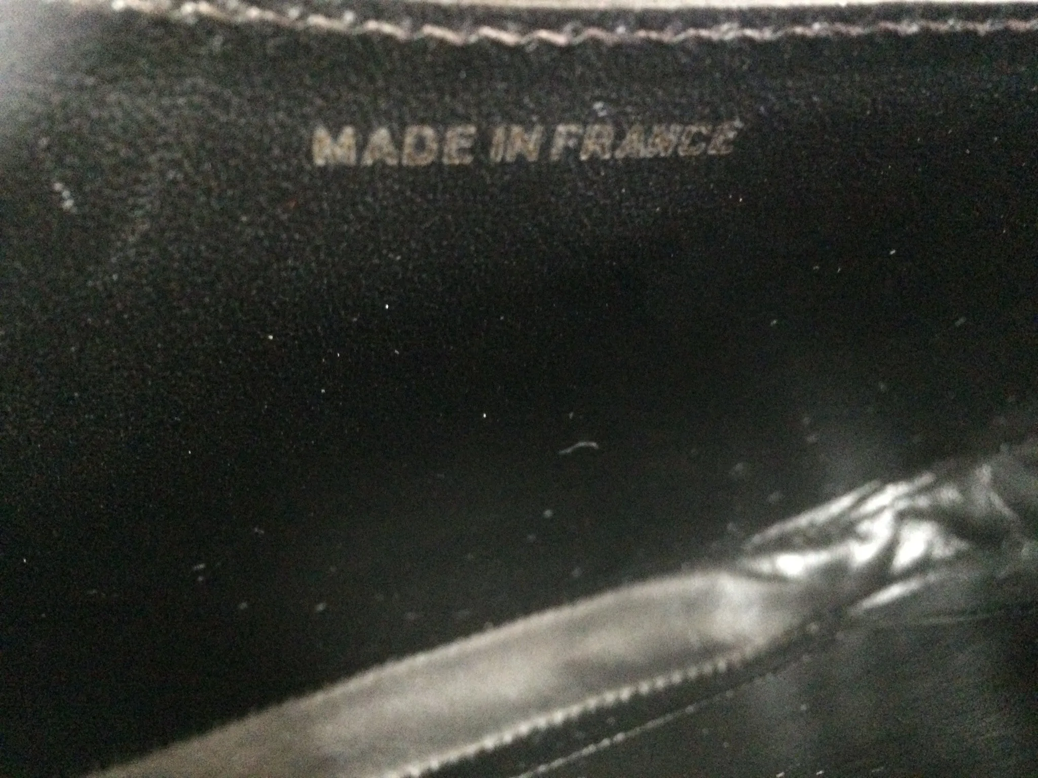 80's Vintage LANVIN classic black leather shoulder bag, tote bag with golden logo motif.