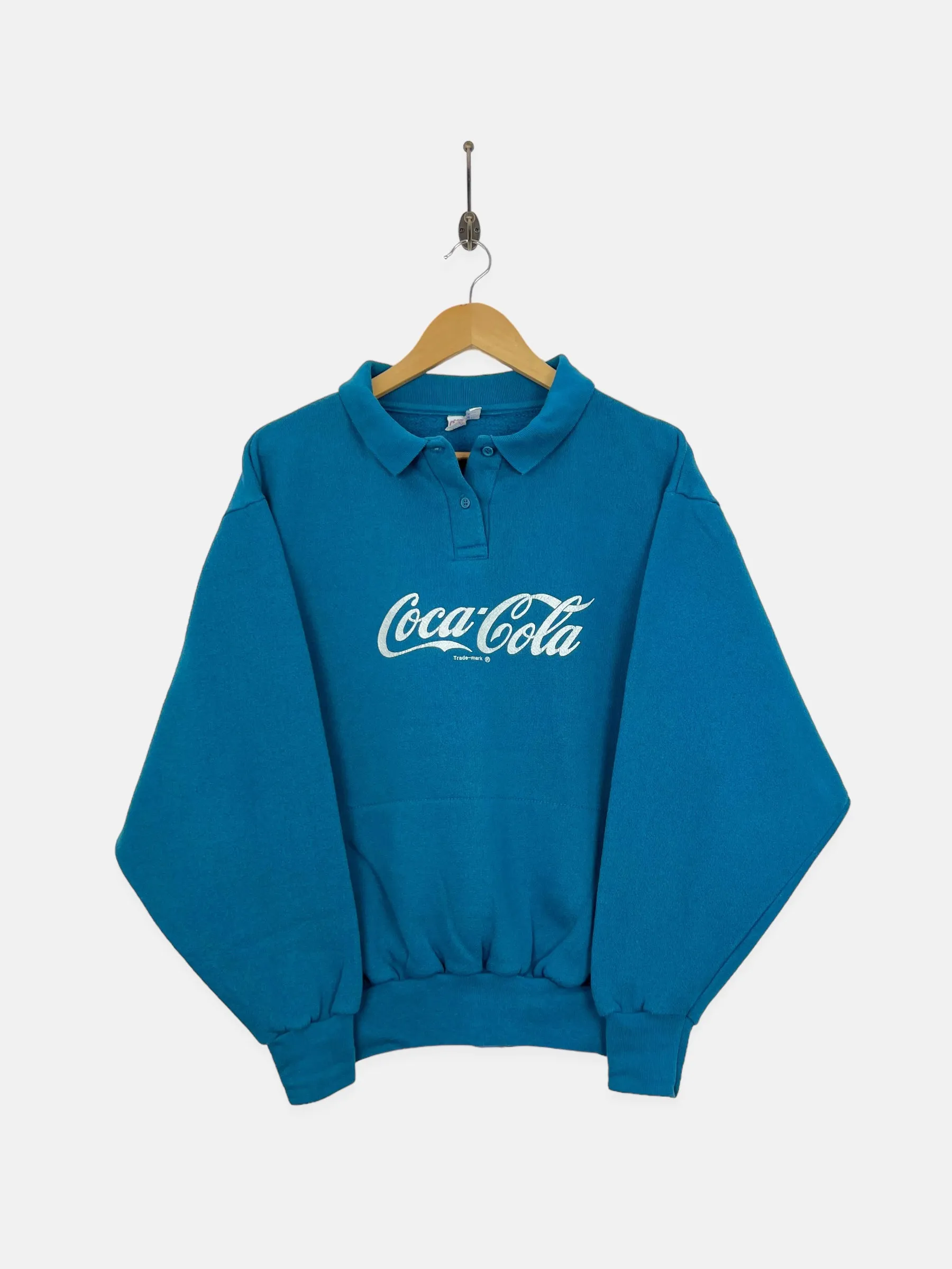 90's Coca Cola USA Made Vintage Collared Sweatshirt Size 12