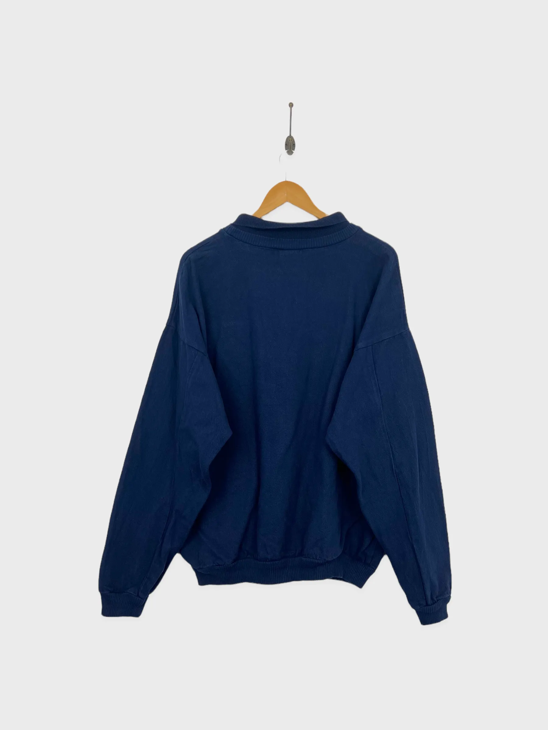 90's Moe Bandy USA Made Embroidered Vintage Collared Sweatshirt Size L-XL