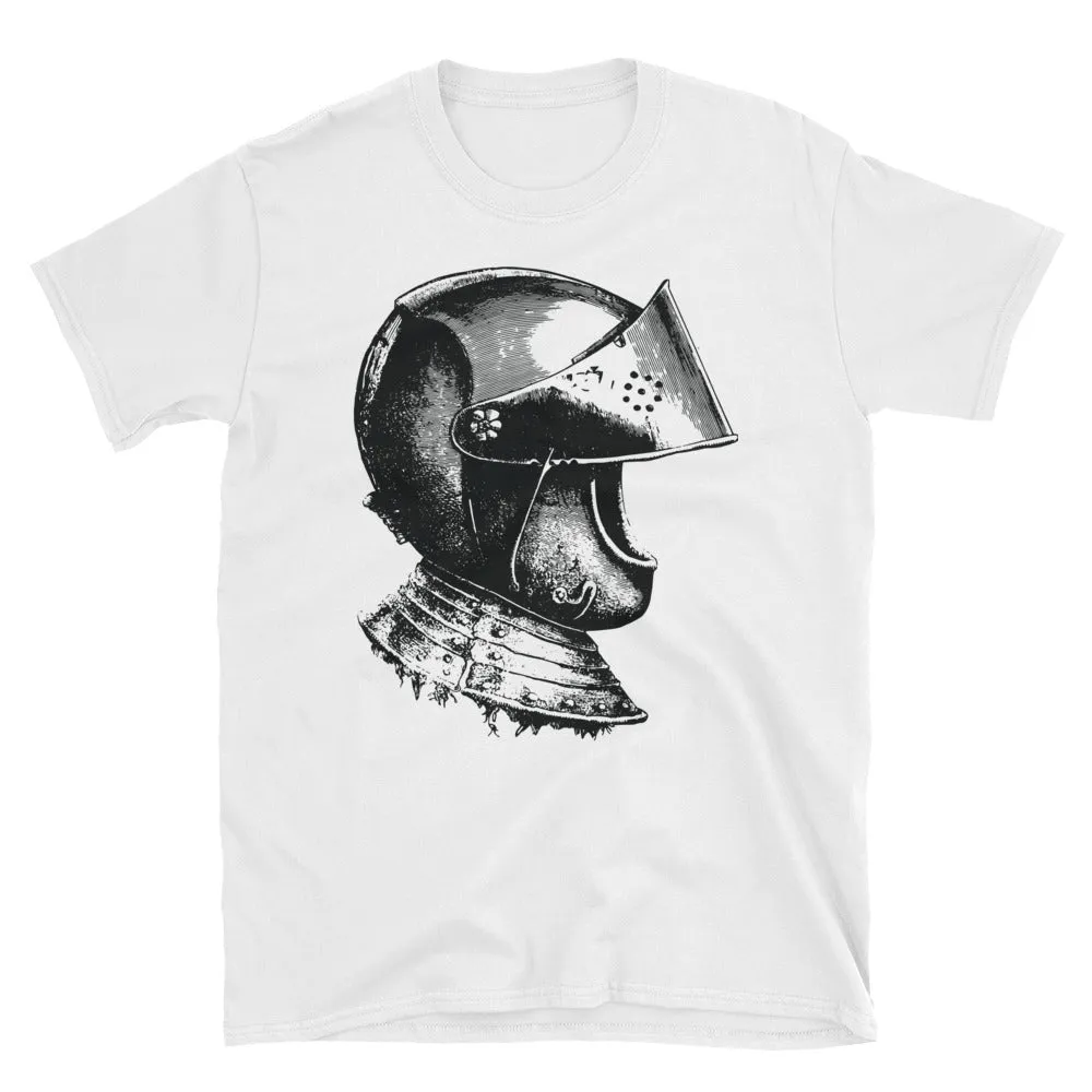 A Knight Helmet T Shirt Short-Sleeve White Unisex Knight Helmet T-Shirt