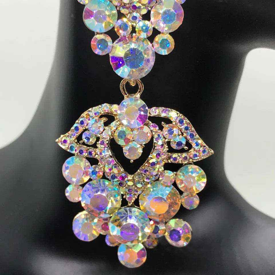 AB Chandelier Earrings on Gold | Lauren | 201459