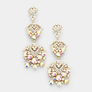 AB Chandelier Earrings on Gold | Lauren | 201459