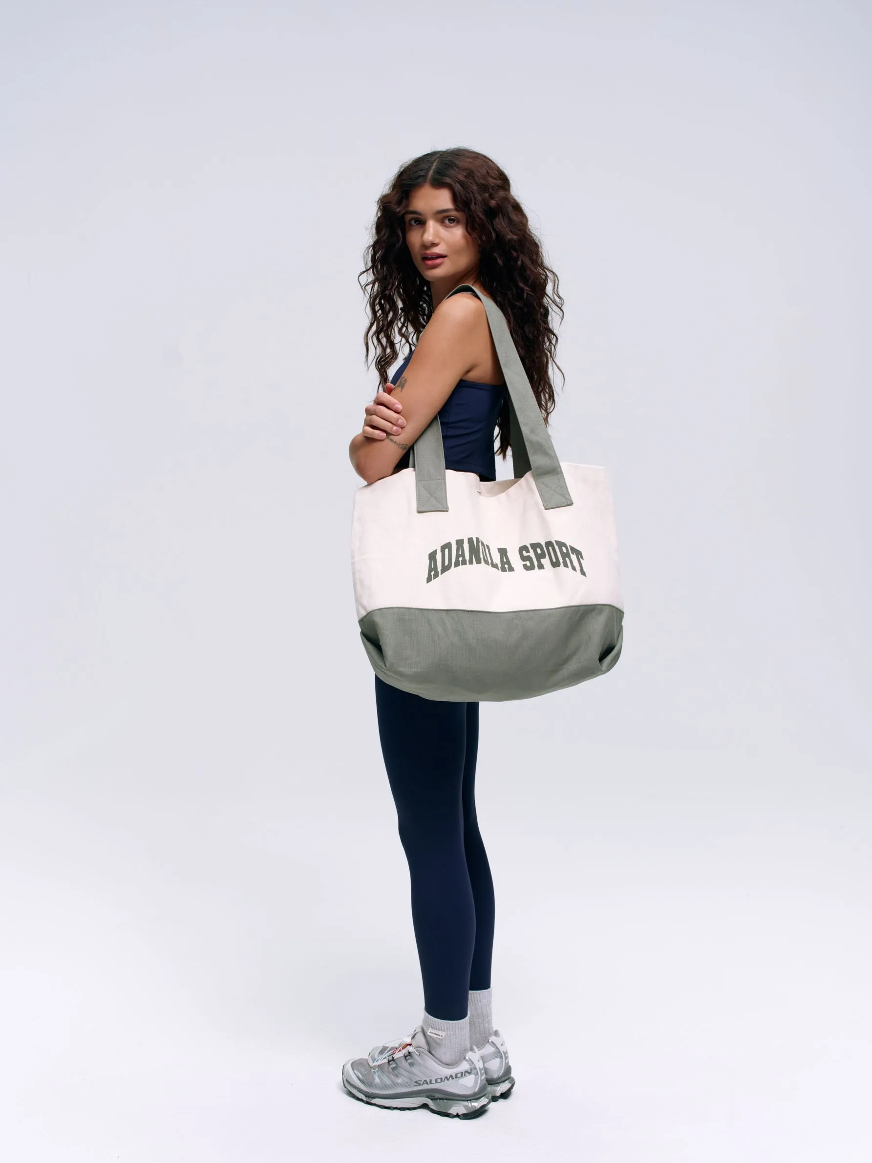 Adanola Sport Branded Tote - Cream/Olive
