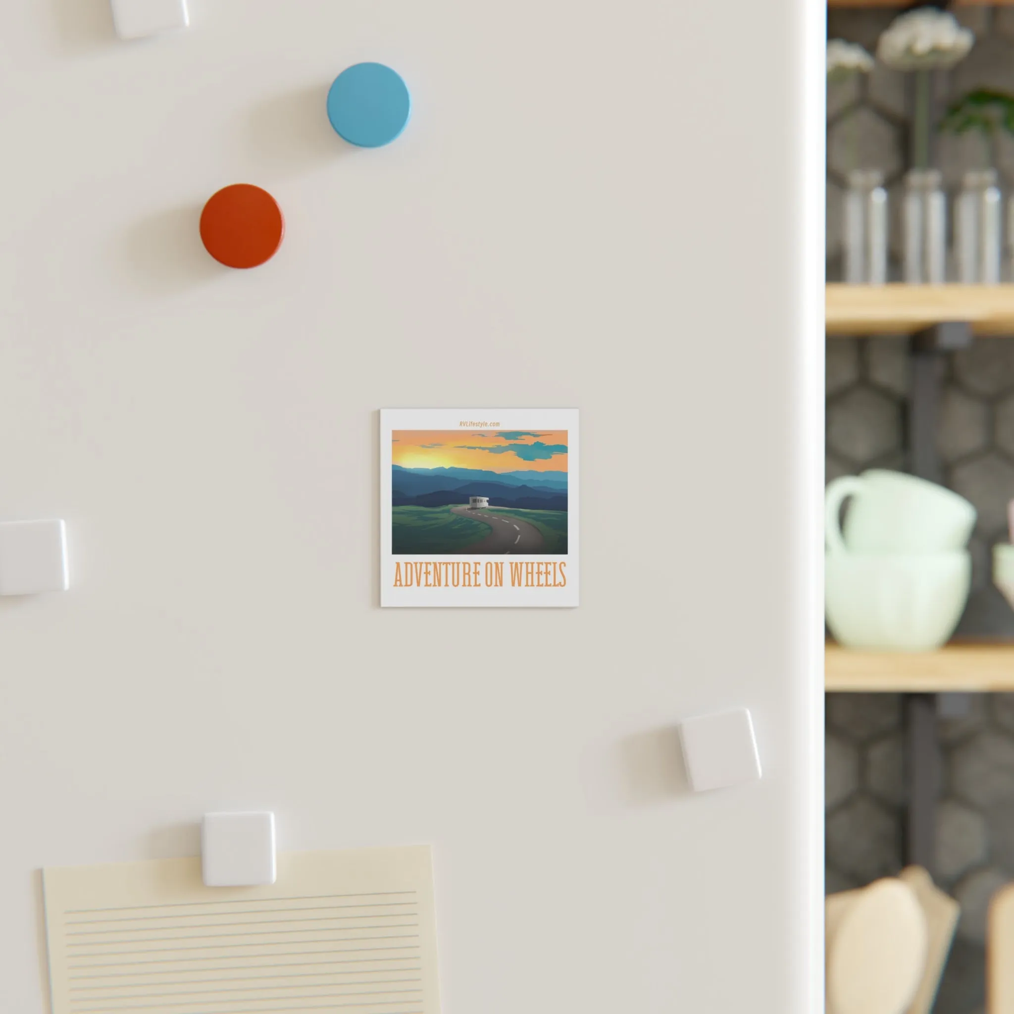 Adventure on Wheels Square Magnet 3x3 and 5x5