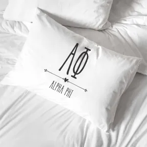 Alpha Phi Boho Greek Letters and Name Pillowcase