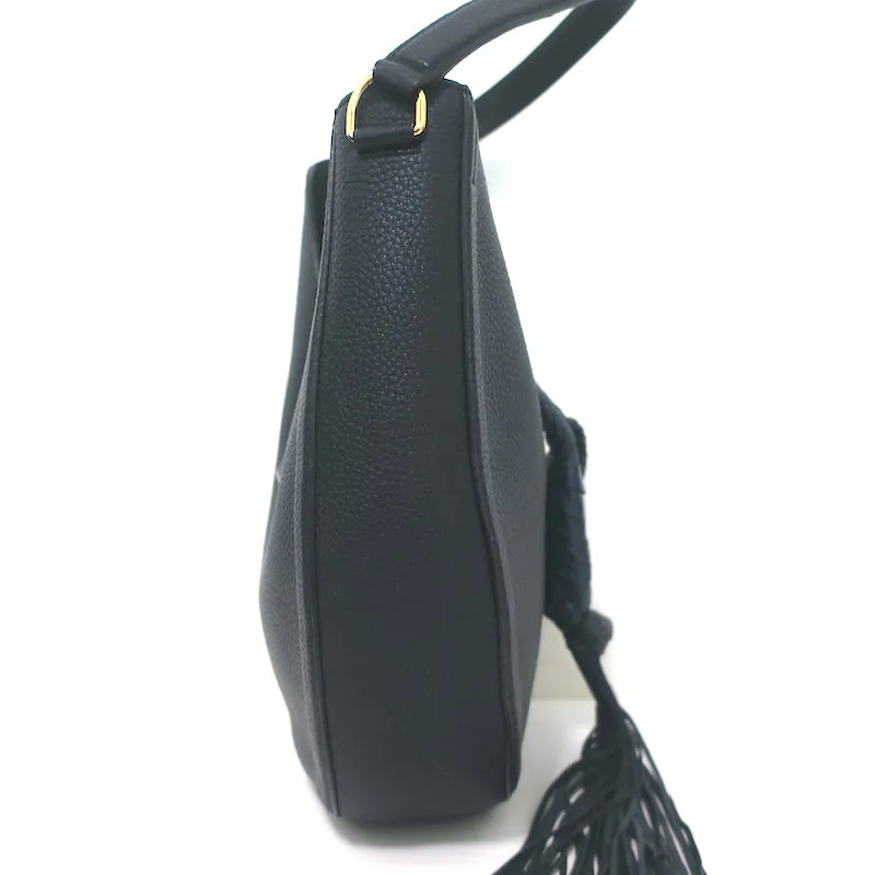 Altuzarra Ghianda Knot Hobo Navy Grained Leather Large Shoulder Bag