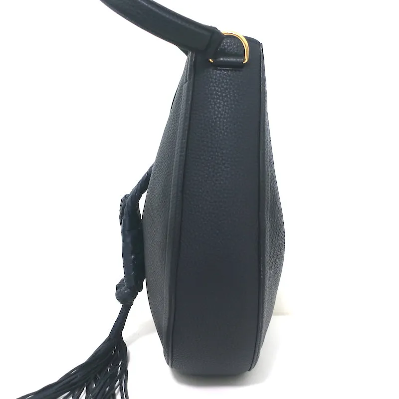 Altuzarra Ghianda Knot Hobo Navy Grained Leather Large Shoulder Bag