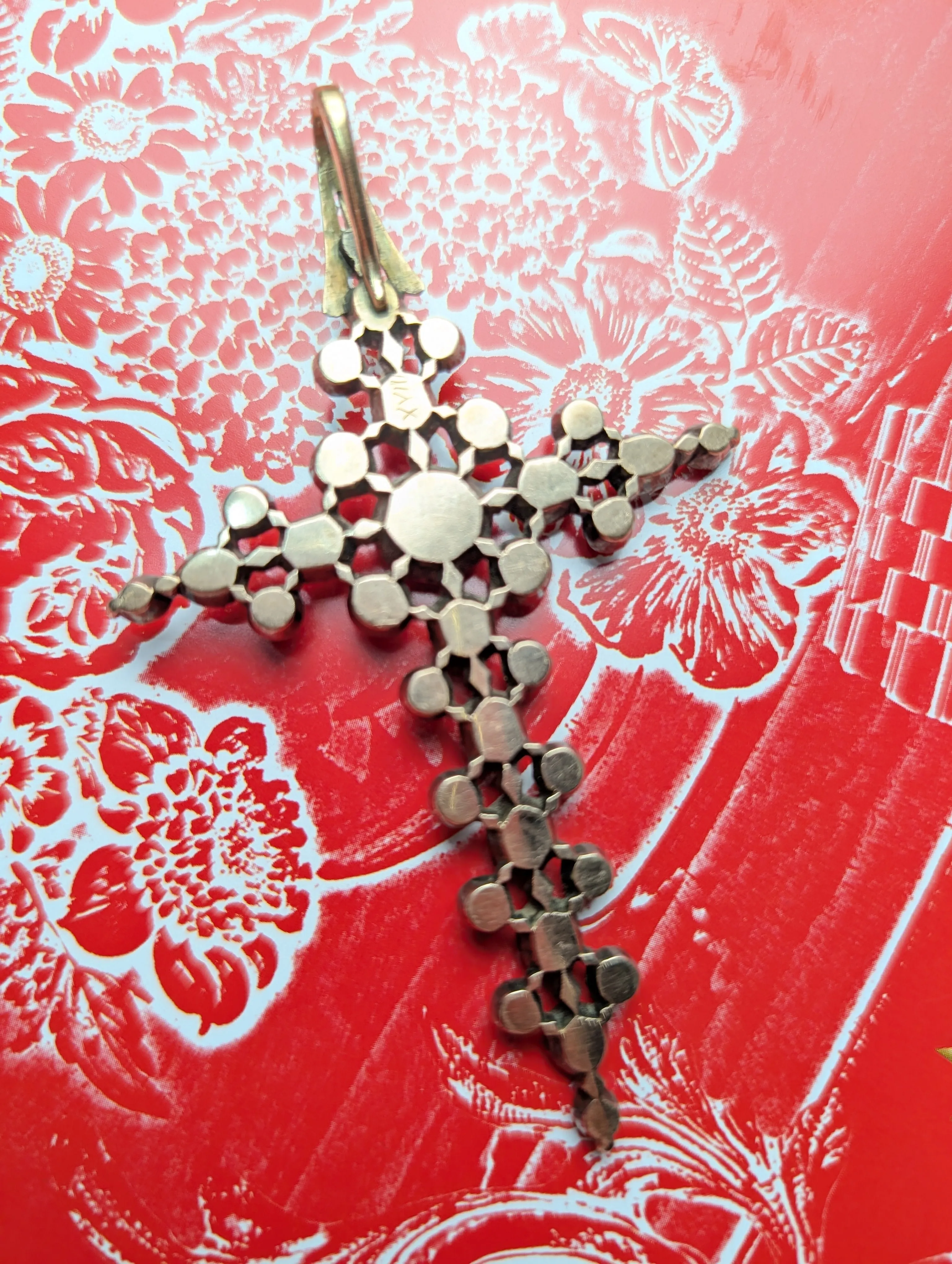 Antique Rose cut Diamond crucifix pendant