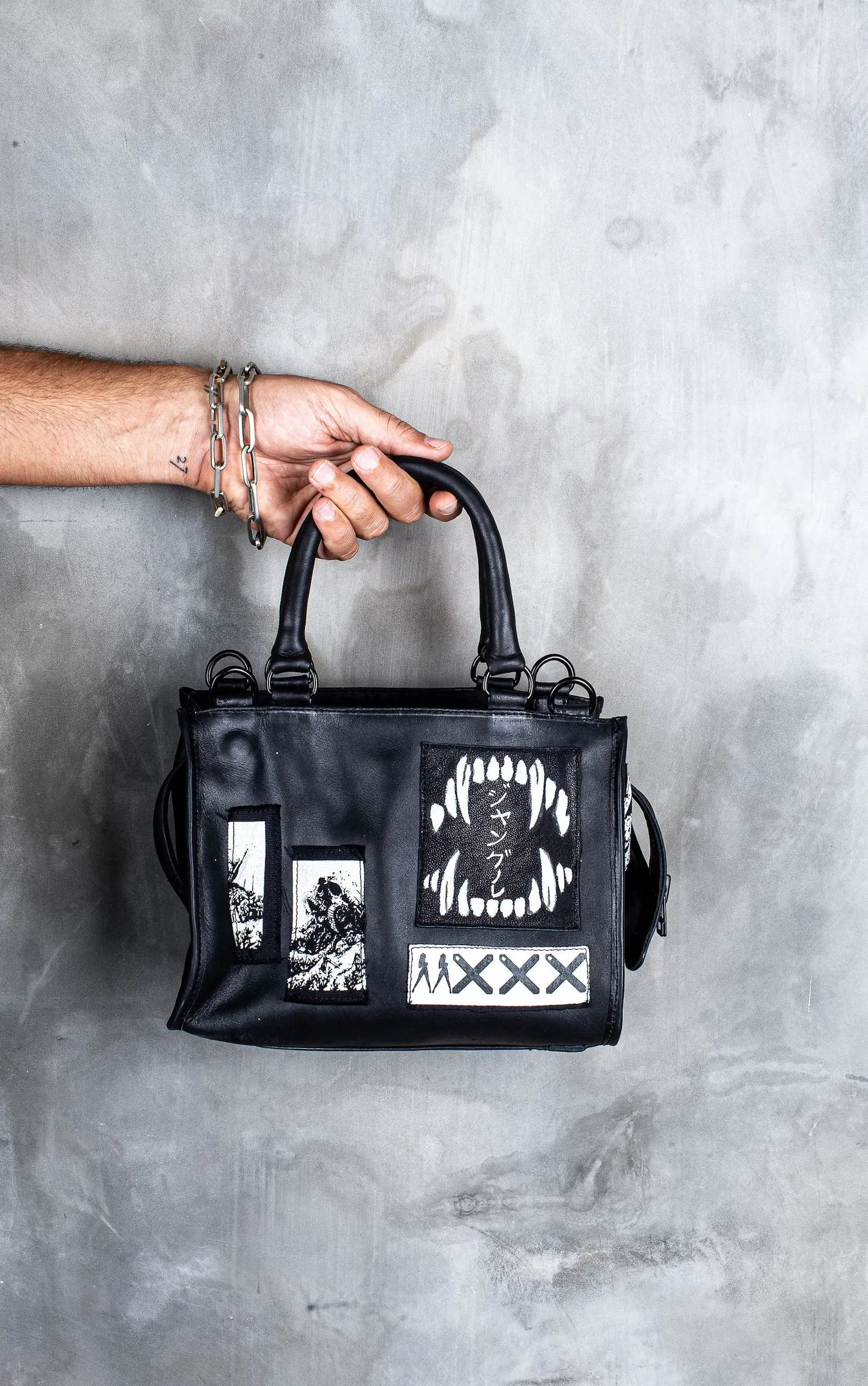 Art City 3 Black Leather Top Handle Purse