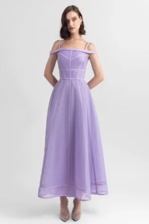 Aura Lilac Midi Dress by Gemy Maalouf - RENTAL