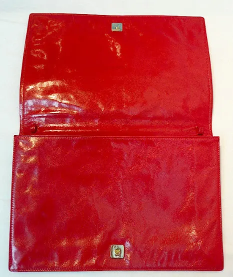 Authentic Fendi XL JUMBO Red Woven Leather Handbag