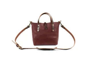 AVERY LEATHER TOTE BAG - MINI CROSSBODY - MERLOT