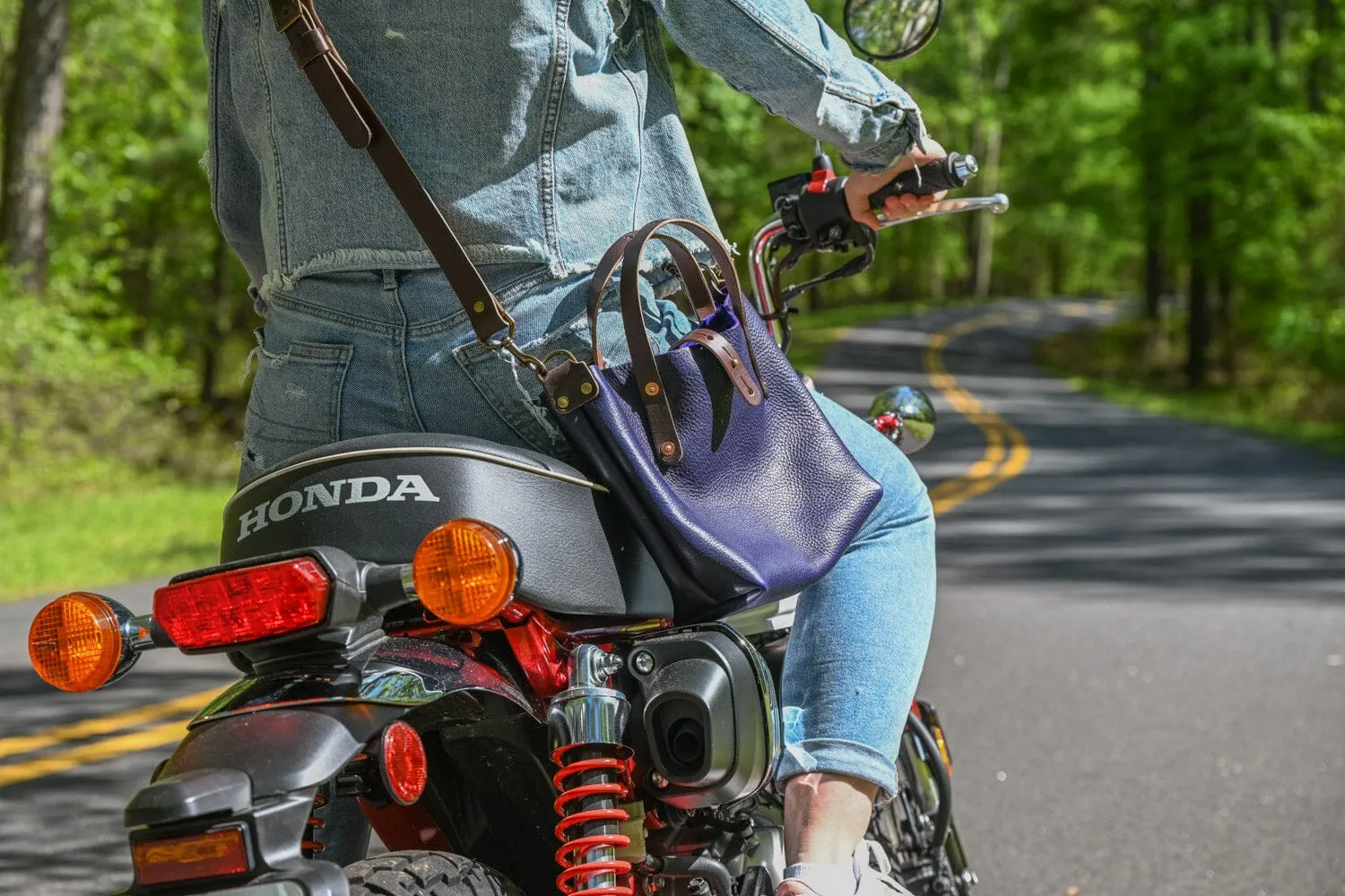 AVERY LEATHER TOTE BAG - MINI CROSSBODY - VIOLET