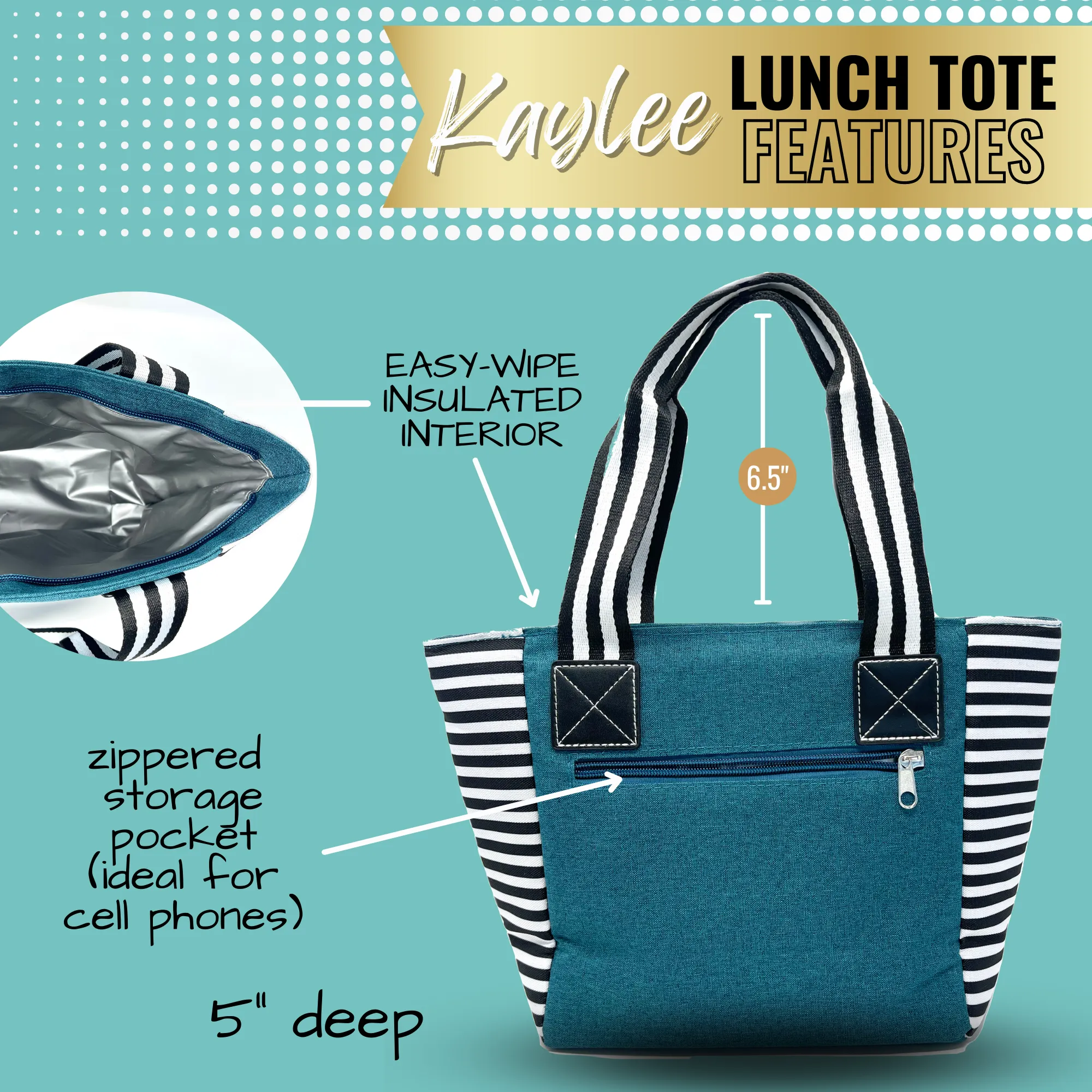 Awesome Grandma Kaylee Teal Tote Bag for Grandmothers