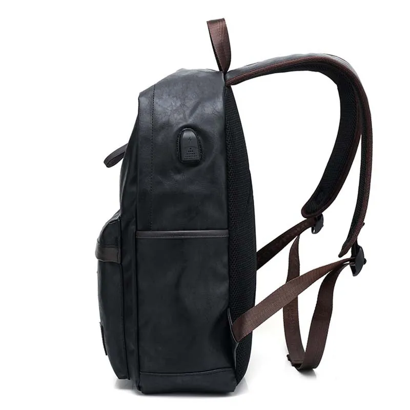 Backpack USB Charging <br> Vegan Leather