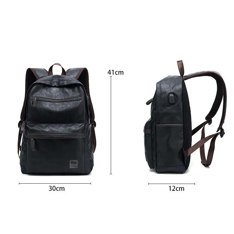 Backpack USB Charging <br> Vegan Leather