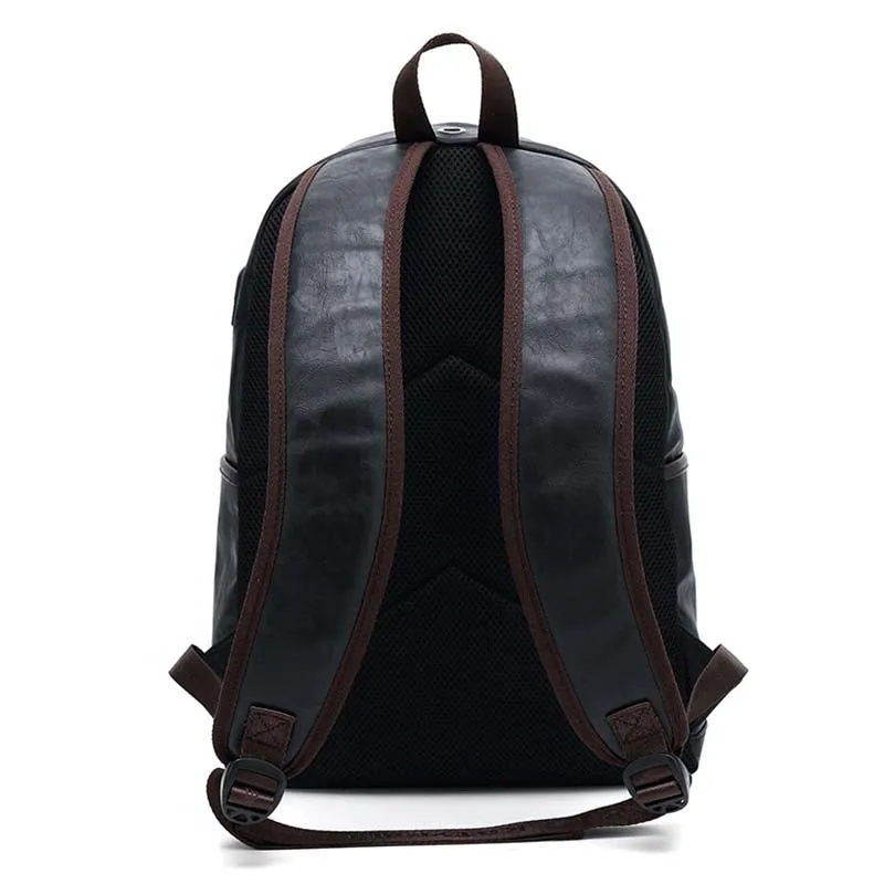 Backpack USB Charging <br> Vegan Leather