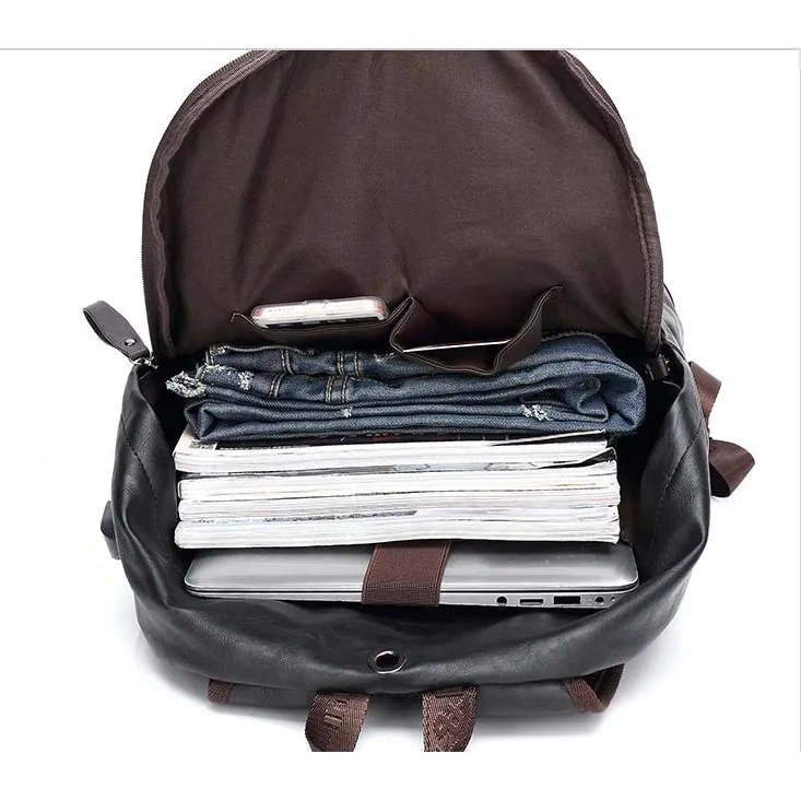Backpack USB Charging <br> Vegan Leather