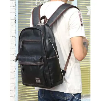 Backpack USB Charging <br> Vegan Leather