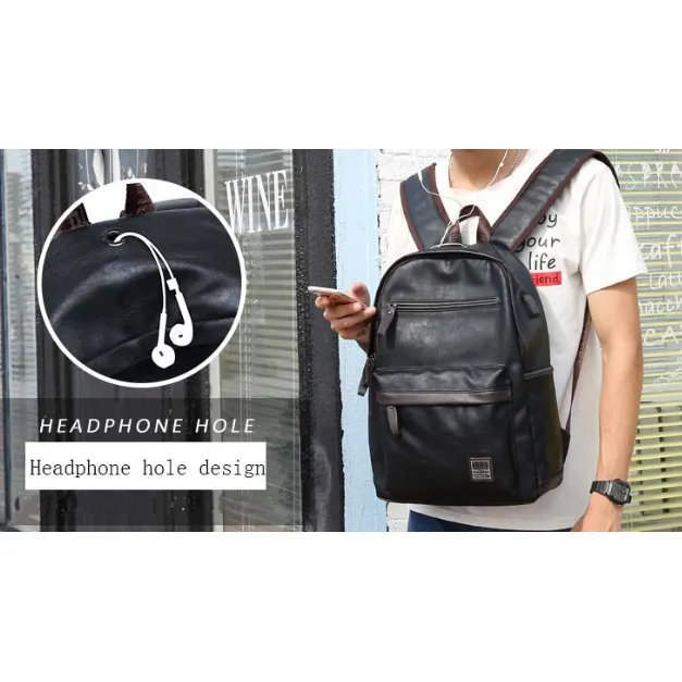 Backpack USB Charging <br> Vegan Leather