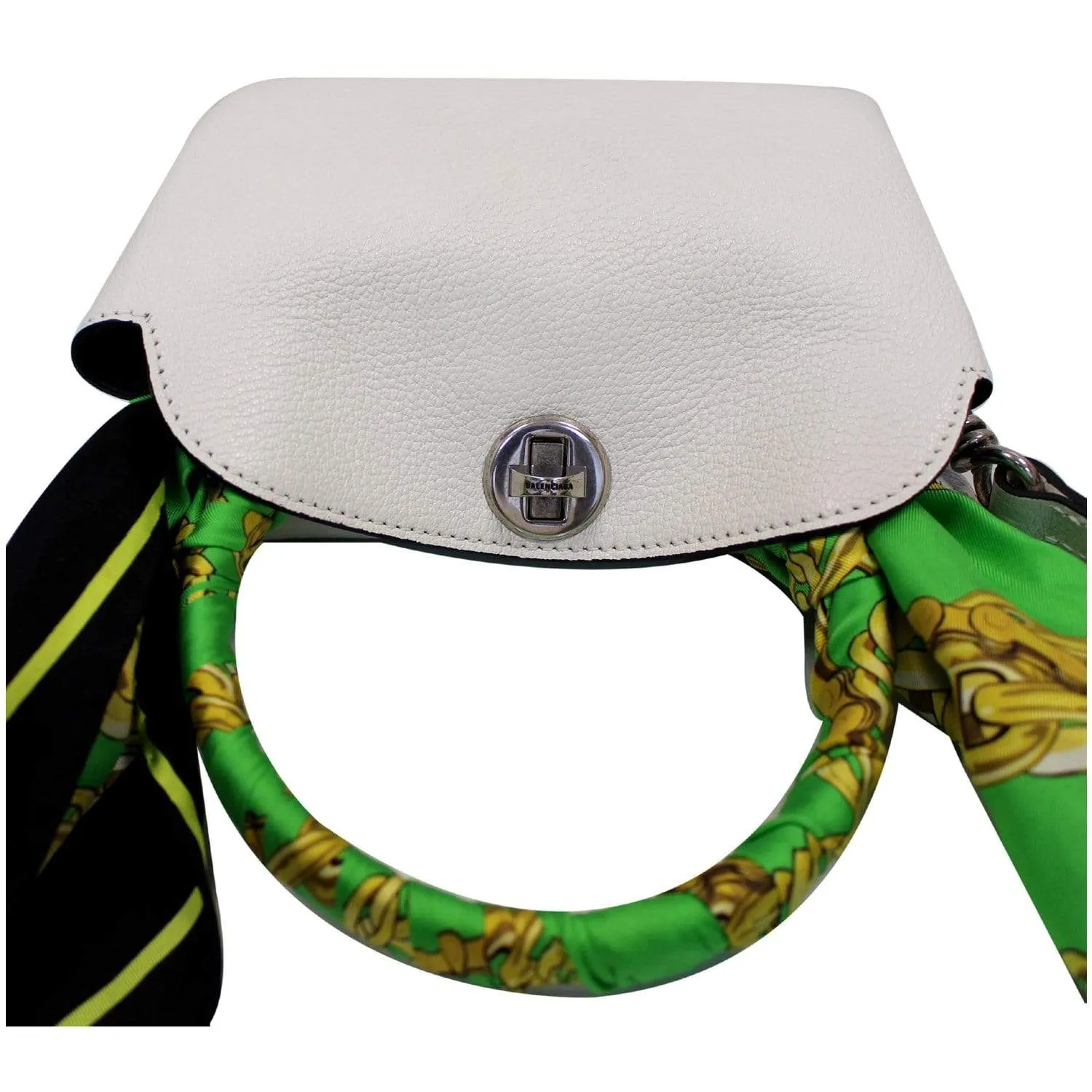 BALENCIAGA Flap Scarf XS Top Handle Crossbody Bag White - Last Call