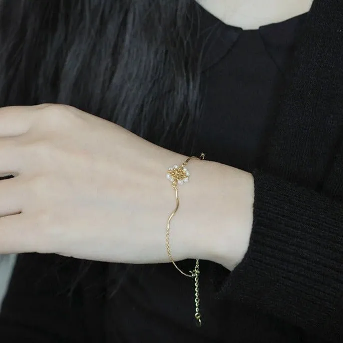 Baroque Bracelet - Eliana (Solid Silver)