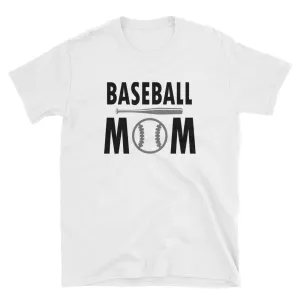 Baseball Mom T Shirt White Short-Sleeve Unisex Baseball Mom T Shirt