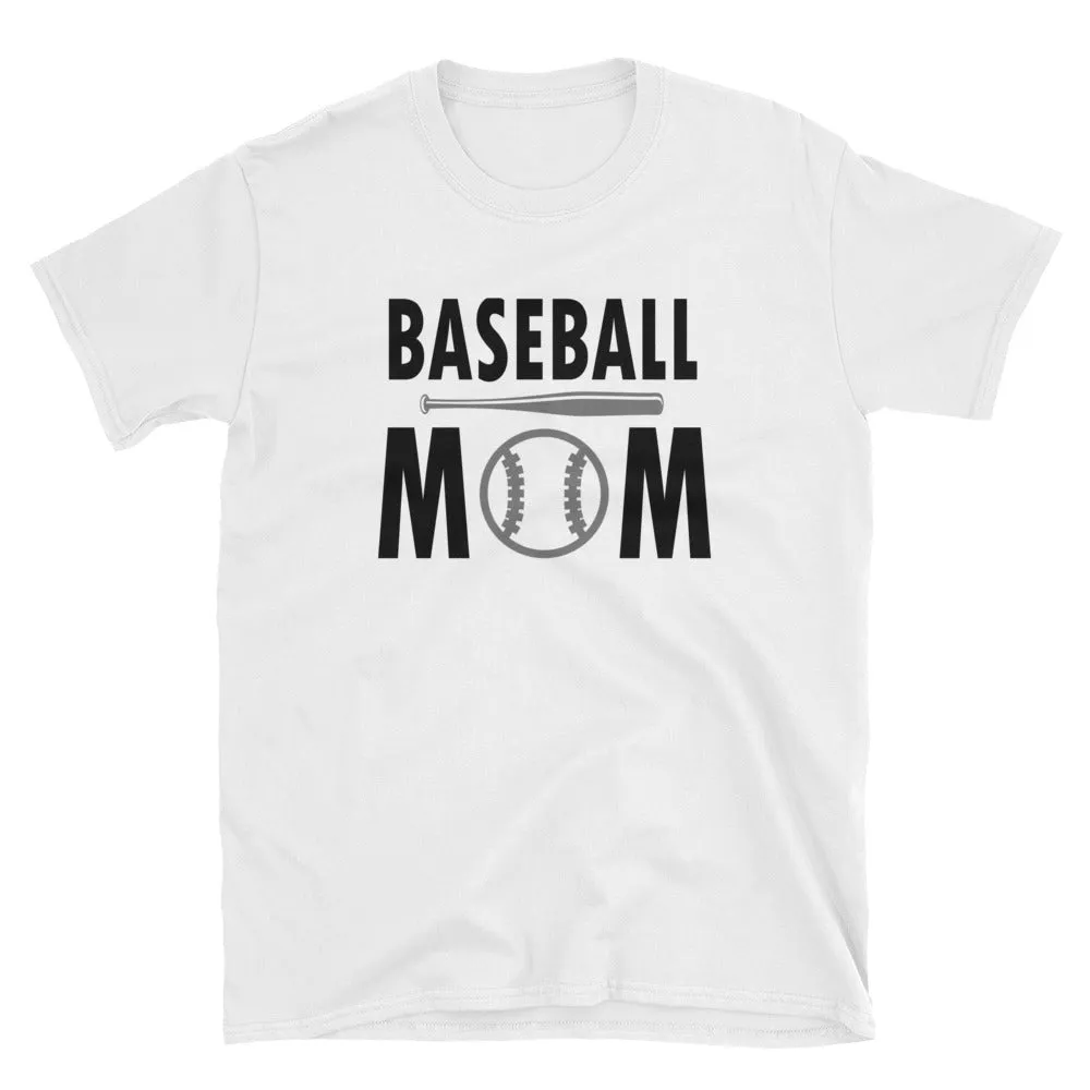Baseball Mom T Shirt White Short-Sleeve Unisex Baseball Mom T Shirt