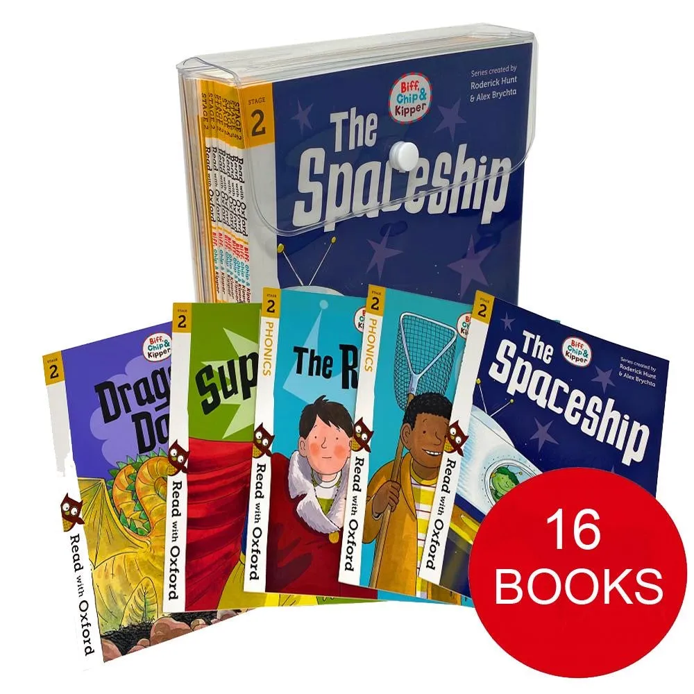 Biff, Chip and Kipper: Read with Oxford Stage 2, 16 Books Collection Set by Roderick Hunt