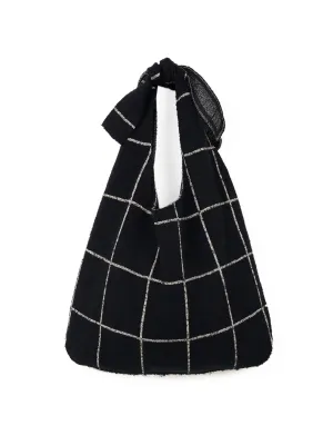 Black Grid Wool Tote