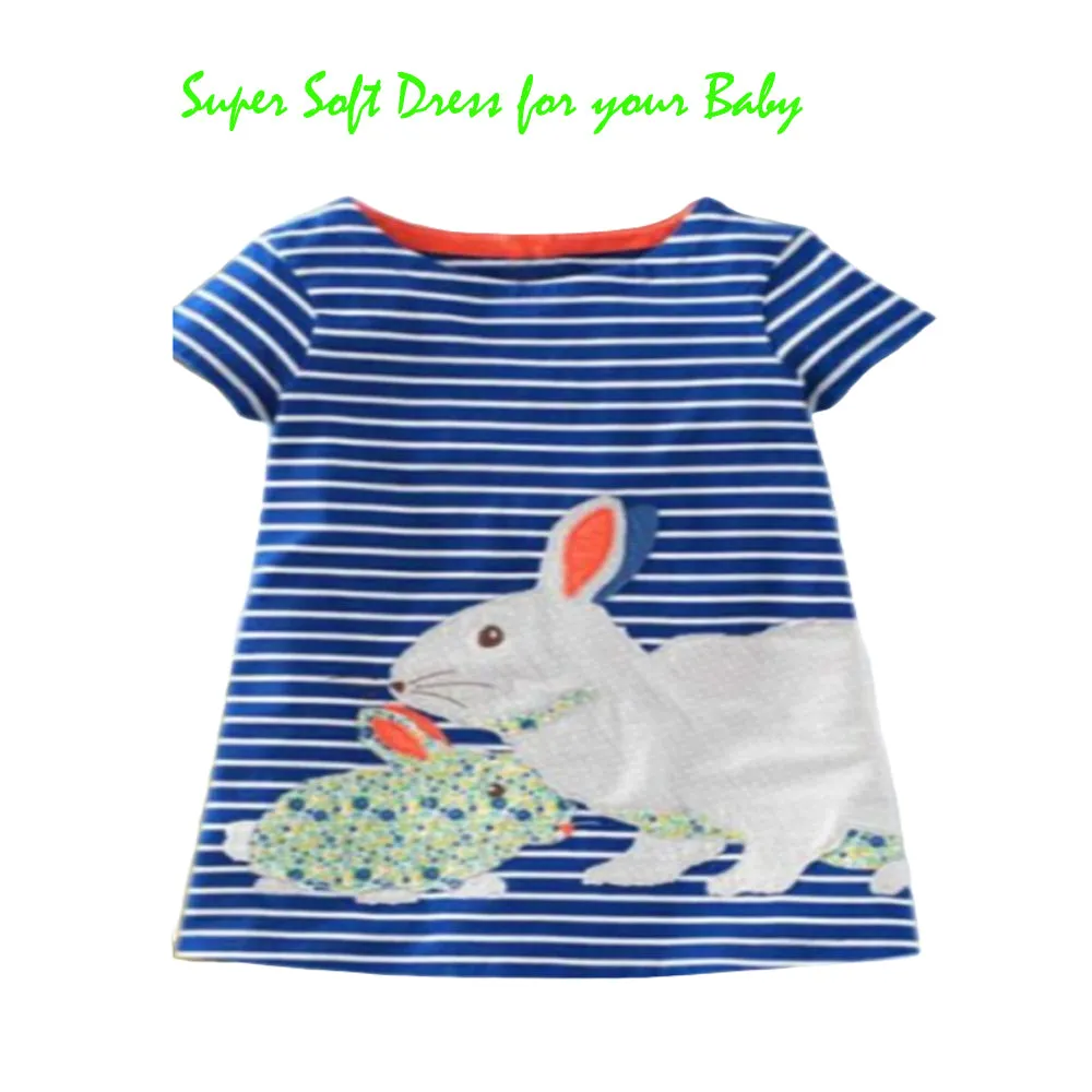 Blue and White Shirt with a Bunny on it