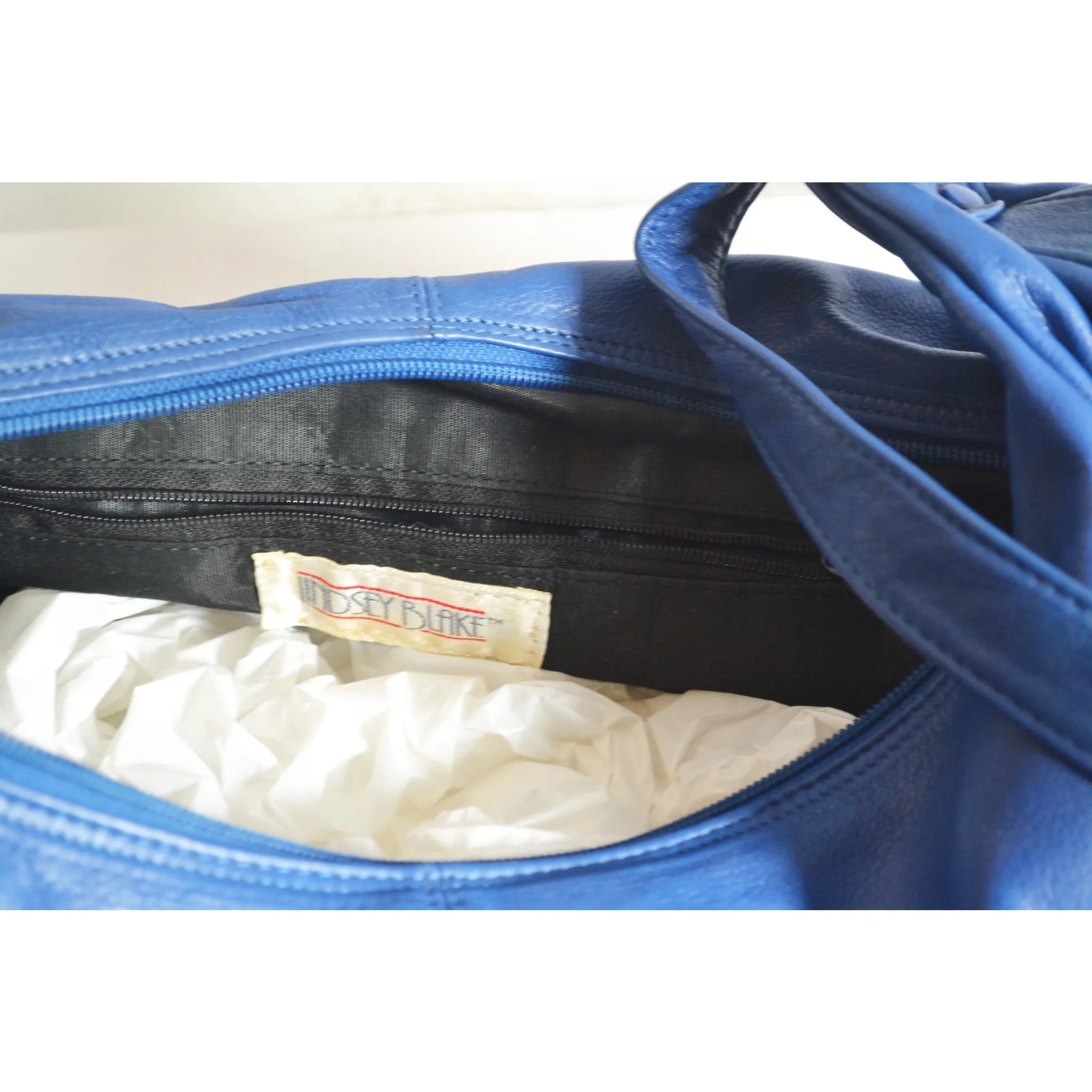 Blue Leather Hobo Purse By Lindsey Blake