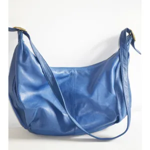 Blue Leather Hobo Purse By Lindsey Blake