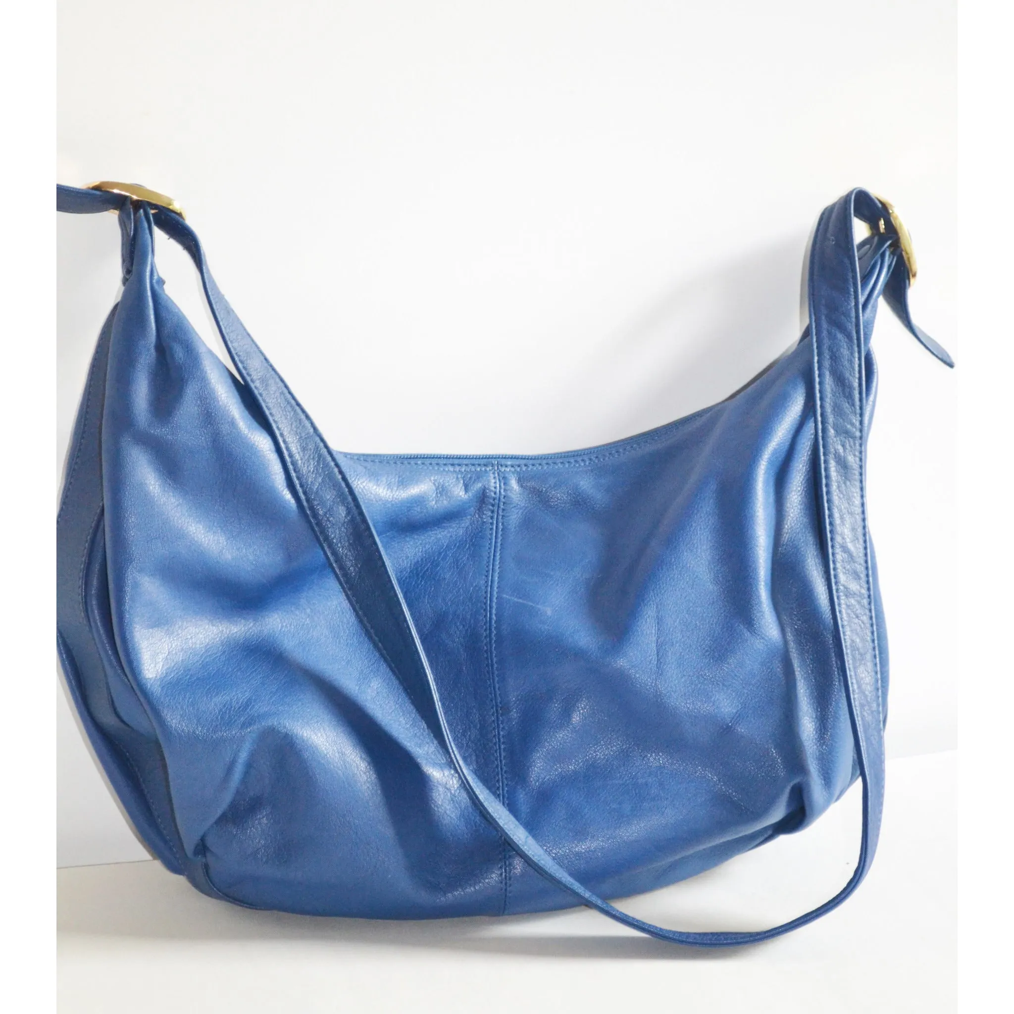 Blue Leather Hobo Purse By Lindsey Blake