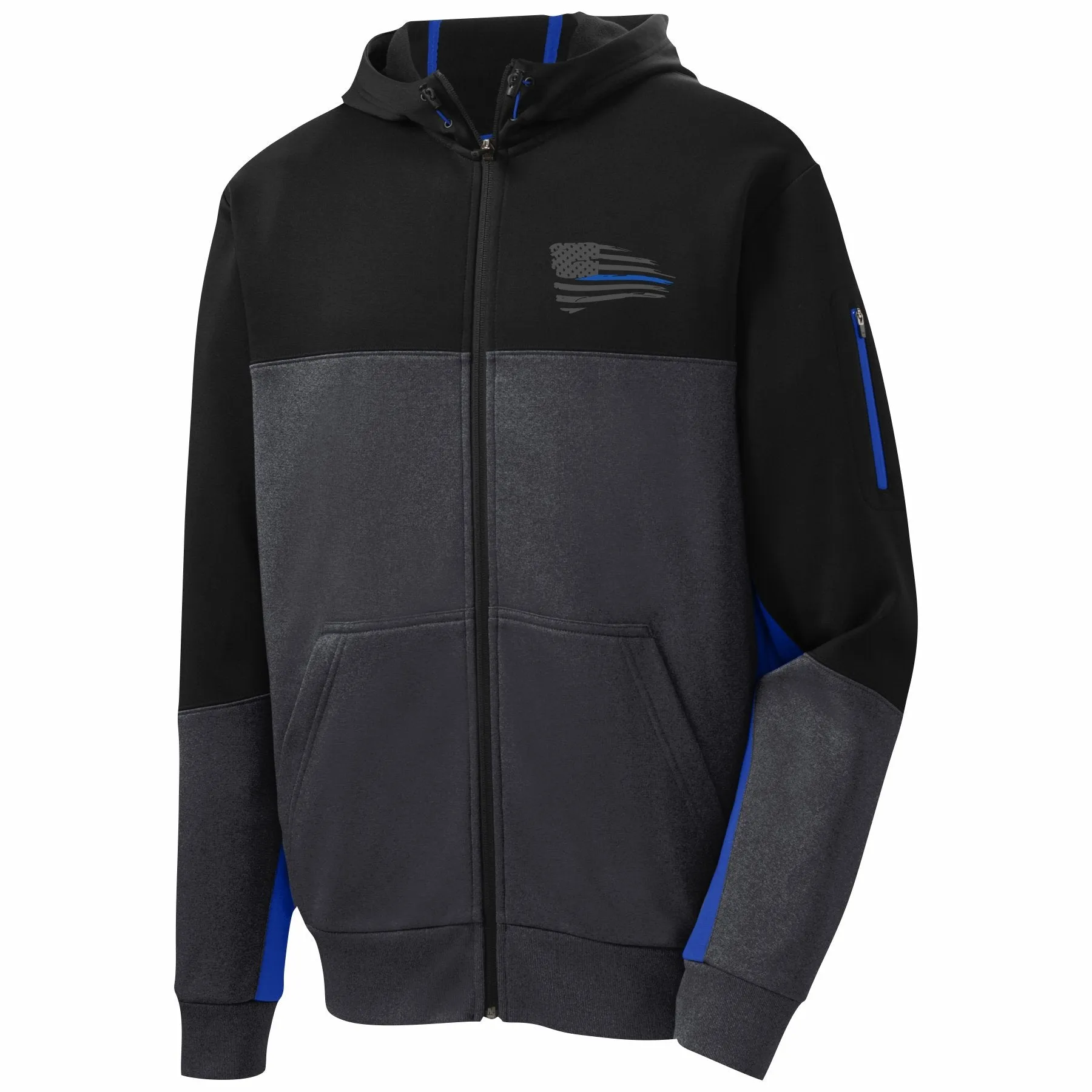 Blue Line Tech Fleece Colorblock Full-Zip Hooded Jacket