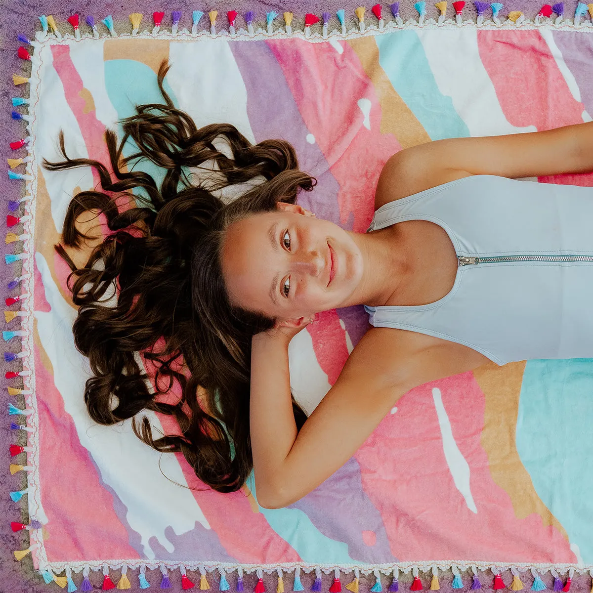 Boho Purple Beach Towel