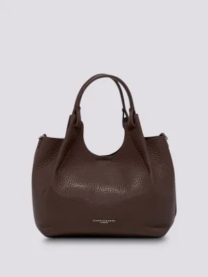 Borsa a spalla Dua in pelle martellata TESTA MORO