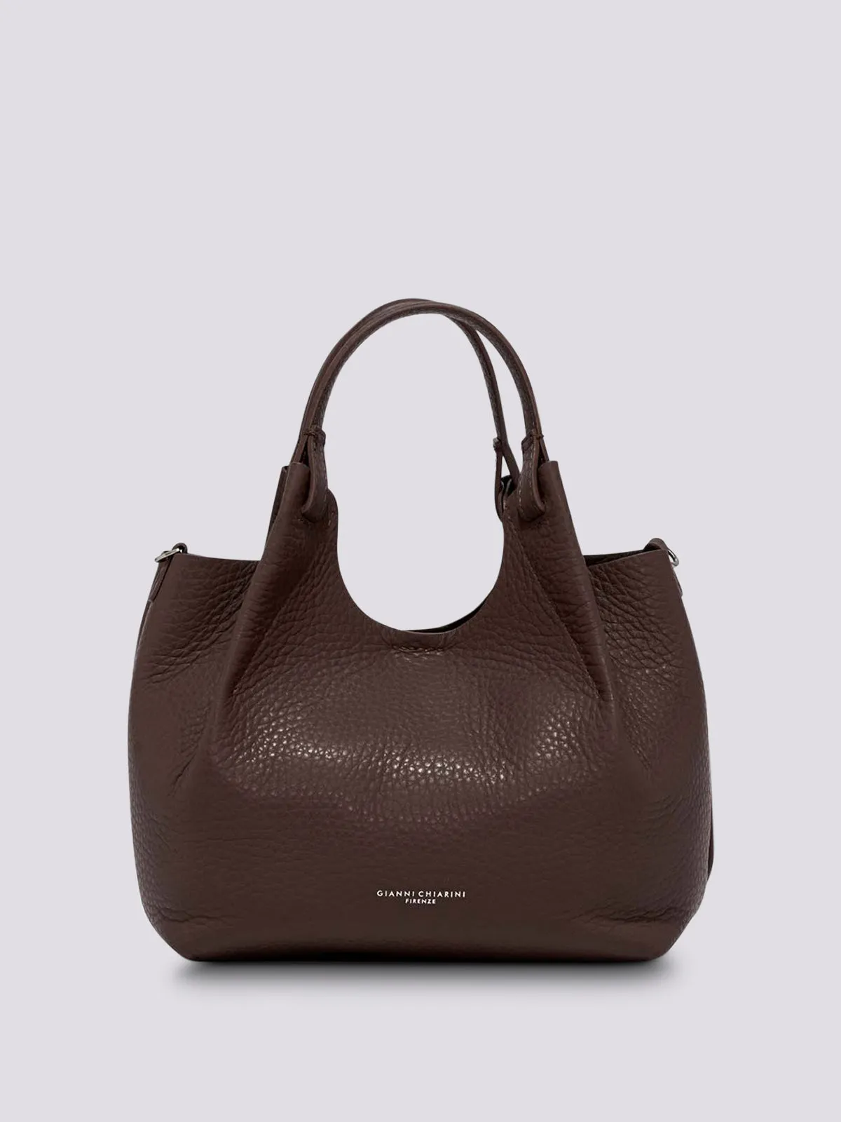 Borsa a spalla Dua in pelle martellata TESTA MORO